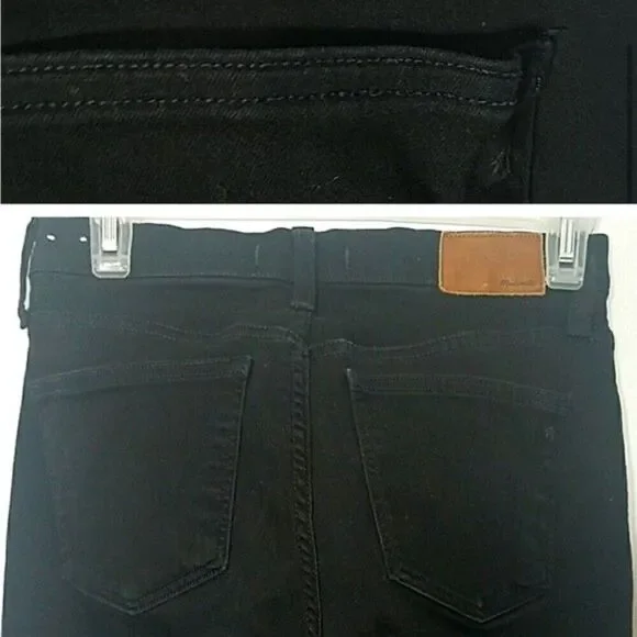 MADEWELL jeans womens black 9 inch high rise slim jeans size 28